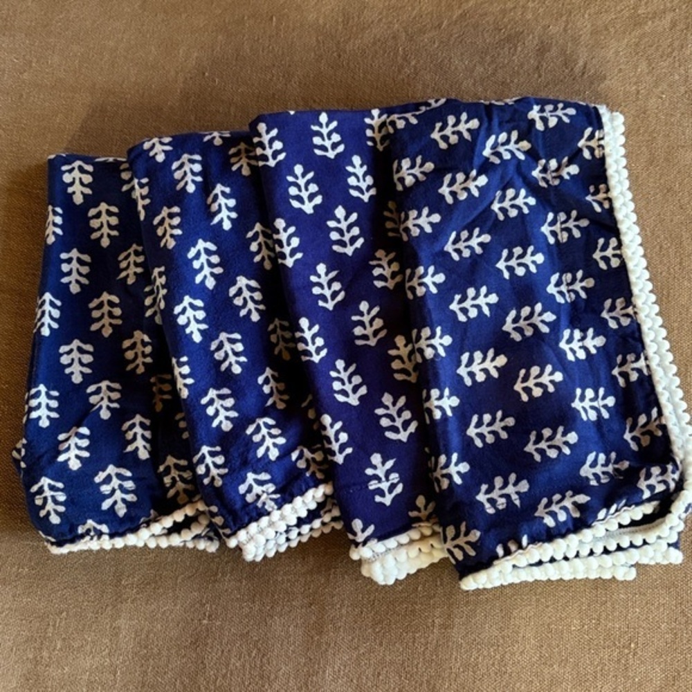 Sur la Table Indigo Block Print Napkins Set of 4